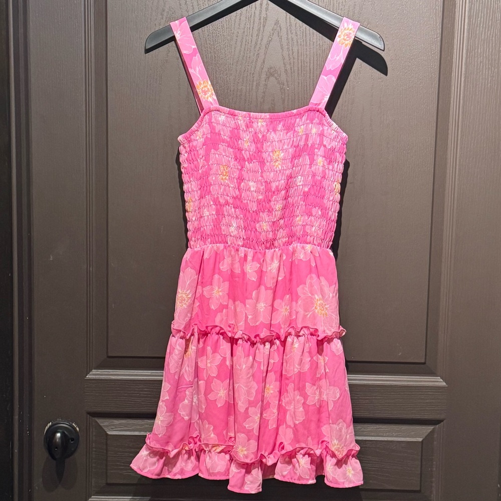 Sienna Sky Pink Floral Tiered Ruffled Mini Sundress